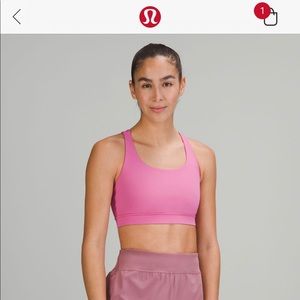 Dark Pink lulu Criss across Sports Bra